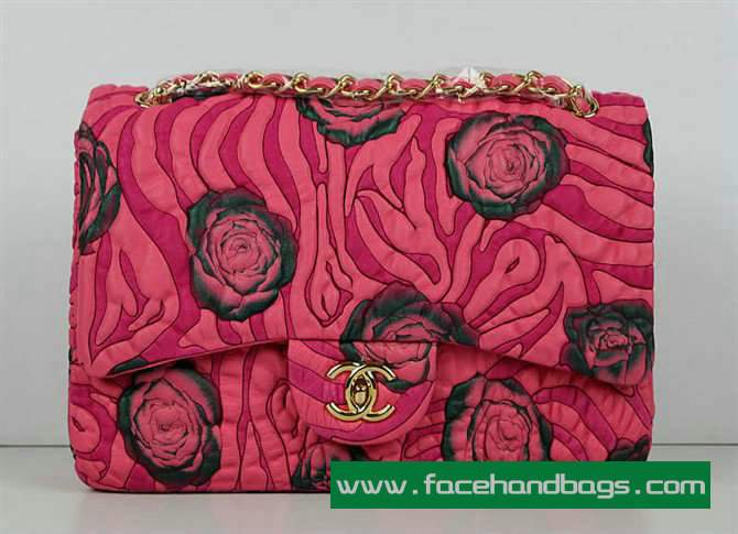 Chanel 2.55 Rose Handbag 50136 Gold Hardware-Pink Green